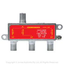 SPLITTER 3WAY F TYPE 5...2400MHz RPP 2A