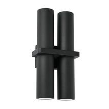 PILLAR Up/Dn Double GU10 x 4 RECT Base IP65 Blk OD155mm X H 300mm