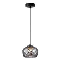 PENDANT S/M LED Smokey Black Glass w/Segments Ellipse 5W Tri 3K/4K/6K 182 Lm