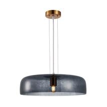 PENDANT ES 40W DOME Green Glass w/Brass Highlight OD420mm