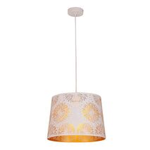 PENDANT ES 60W Wh w/Gold Interior Iron SLANTED w/Starburst Pattern OD350 x H250 mm