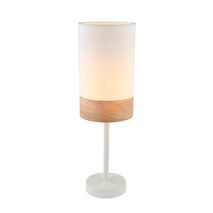 TABLE ES SML Wh Cloth OBLONG OD150mm w/Wood Veneer Trim