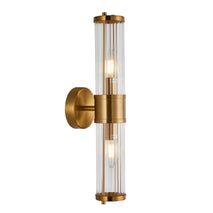 Wall Int S/M 2 x SES Up/Dn 2 x TUBULAR CLR Glass w/ White Base