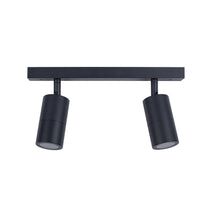 PILLAR D/ADJ GU10 Blk IP44 RECT BAR B/Plate
