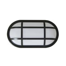 BULKHEAD 20W OVAL Blk 3K IP65 Opt Cage 1700 Lm