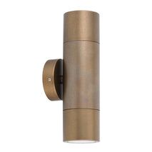 PILLAR S/ADJ GU10 Solid Aged Brass IP65 RND B/Plate