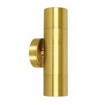 PILLAR FIXED GU10 Solid Polished Brass IP65 RND B/Plate