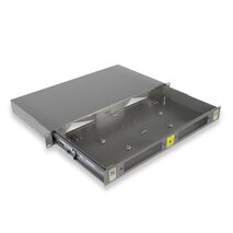 1RU Sliding Fibre Enclosure. Inc: 2 x 24F Splice Trays, Cable Ties, Hook & Loop, Routing Rings, Cable Glands & 48 x Splice Protectors