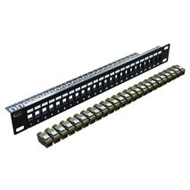 CERTECH 24 Port 19" Cat6A Shielded Patch Panel, Complete with 24 x Cat6A Keystone Jacks