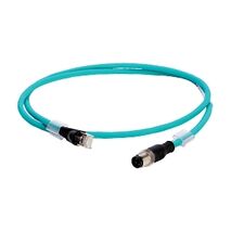 Allen-Bradley 1585 Unshielded Ethernet Cable Hi Flex TPE 2 Pair CAT5e Teal M12 to RJ45 10M