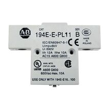 Allen-Bradley 194E Auxiliary Contact 1 N.O + 1 N.C LB for 194EE Front/Door mount 16 - 100A