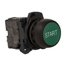 Sprecher and Schuh D7 Pushbutton 22.5 mm Hangsell Pack Plastic MOM Flush Green Cap START Non Ill 1NO