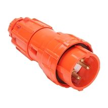 NHP ISO Plug - Straight, 4 Round Pins, 40A 500V AC, Resistant Orange