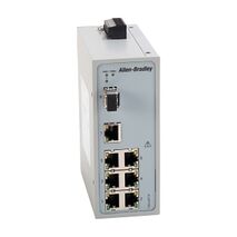 AB Stratix 2000 Unmanaged switch, 7 x 100MB copper ports, 1x 100MB Multimode Fiber SFP