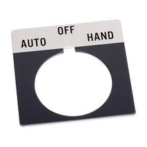 Allen-Bradley 800T Legend Plate 46 x 47mm Gray AUTO OFF HAND for 30.5mm Pushbutton