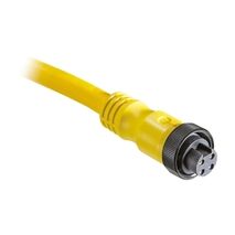 AB 889N Cordset Cable PVC Yellow 3 Pin 16AWG Mini and Mini Plus Female Straight Unshielded 6.1m