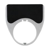 Austrol N100 Legend Plate Blank Black 51 x 54mm Large to suit E Stops and Mushroom Operators