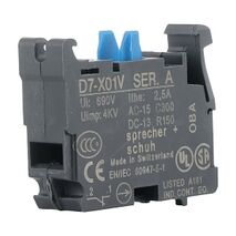 Sprecher and Schuh D7 Contact Block 1 NC for 22.5 mm Pushbutton Operators Gold Contacts Low Voltage