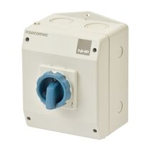 Socomec ISO Enclosed Isolator, Large IP 65 Plastic Grey, Handle - Blue, 4P 40A