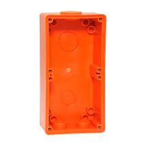 NHP ISO Back Box/Base, 2 Gang (1 x 2) - Large 63mm depth, Resistant Orange