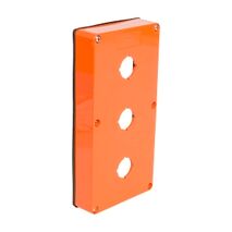 NHP ISO Cover - Cutout (2 x 22 5mm), 2 Gang - Shallow D38mm, Resistant Oange