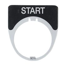 Austrol N100 Legend Plate Start Black 51 x 54mm Large to suit E Stops and Mushroom Operators