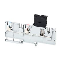 Allen-Bradley 1492-P Push-in Power Distribution Terminal 4mm 1 RD 1 BLU CON Entries Fuse 36V End GRY
