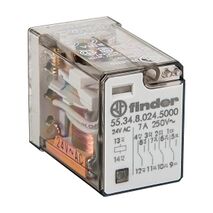 Finder 55 Series Miniature General Purpose Relay 7A 4CO 24V AC Coil Gold Contacts