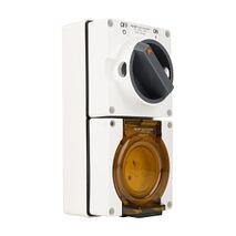 NHP ISO Switched Socket Outlet, 2 Flat Pins + 1 Round Earth 10A 250V AC, w/ Base, RW