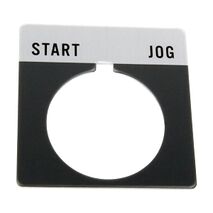 Allen-Bradley 800T Legend Plate 46 x 47mm Gray START JOG for 30.5mm Pushbutton
