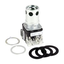 Allen-Bradley 800T/H PB 30.5mm FS Ext Hd with Grd Mom. Illum LED 12 to 130V AC DC 1N.O. 1 N.C. Amber
