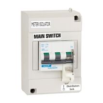 NHP DIN-T Meter Isolator Pole Cover 2 Way DIN-T and 1Pole 63A 6kA MCB C Curve LOCKDIN