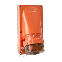 NHP ISO Appliance Inlet, 5 Round Pins 20A 500V AC, w/o Base, Resistant Orange