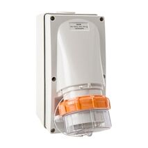 NHP ISO Appliance Inlet, 5 Round Pins 40A 500V AC, w/ Base 63mm, Grey