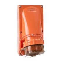 NHP ISO Appliance Inlet, 5 Round Pins 50A 500V AC, w/o Base, Resistant Orange