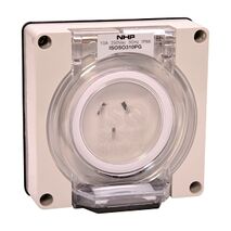NHP ISO Socket Outlet, 3 Flat Pins 10A 250V AC, w/o Base, Grey