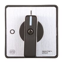 Sprecher and Schuh L7 Handle Std Type A BK/Silver Screw Fixing Mount 67 x 67mm Engraved O I