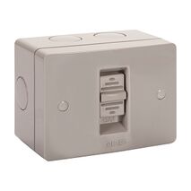 NHP NLINE Surface Switch, Large IP 66 Plastic, 1 Gang, 2 Pole 20A 250V AC