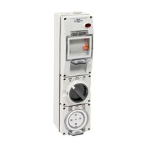 NHP ISO Socket Outlet - RCD, 4 Round Pins 20A 500V AC, with Base, Resistant White