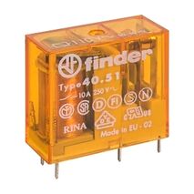 Finder 40 Series Miniature Printed Circuit Board Relay 10A 1 Changeover 12V AC Coil