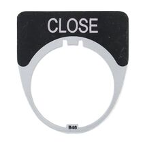 Austrol N100 Legend Plate Close Black 41 x 45mm Medium to suit N100 operators and indicators