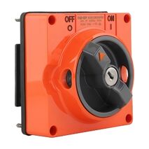 NHP ISO Surface Switch - Key, Lock in OFF, 3 Pole 50A 500V AC, w/o Base, Resistant Orange