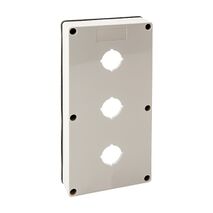 NHP ISO Cover - Cutout (3 x 22 5mm), 2 Gang - Shallow D38mm, Grey