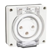 NHP ISO Socket Outlet, 3 Round Pins 32A 250V AC , w/o Base, Grey