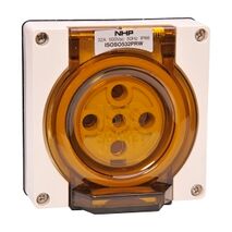 NHP ISO Socket Outlet, 5 Round Pins 32A 500V AC, w/o Base, Resistant White