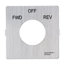 Sprecher and Schuh L2 Cam Switch Ll2A4 Legend Plate 48 x 48mm Fwd Off Rev