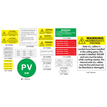 Accessory Grid Connect Label Kit w/Information Site Plan for 4 strings meets AS/NZS 5033:2021 (ASE1107SJ)