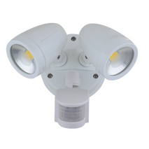 Twin Spotlight with Sensor - White