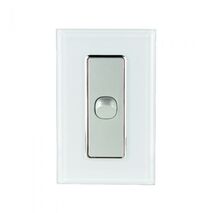 SW1/DS - 1 Gang 16 Amp Switch White on Silver