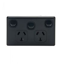 N/GPO2X/BLK - Double 10 Amp Ex Switch Black